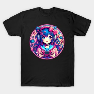 Cute kawaii gamer girl T-Shirt